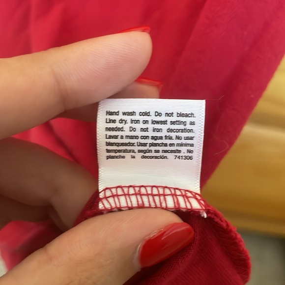 Red Shirt with Beaded Neckline - Picture 3 of 3